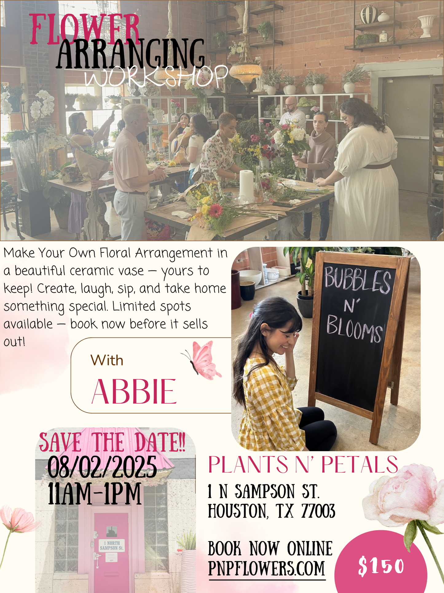 Bubbles N’ Blooms Arrangement Workshop