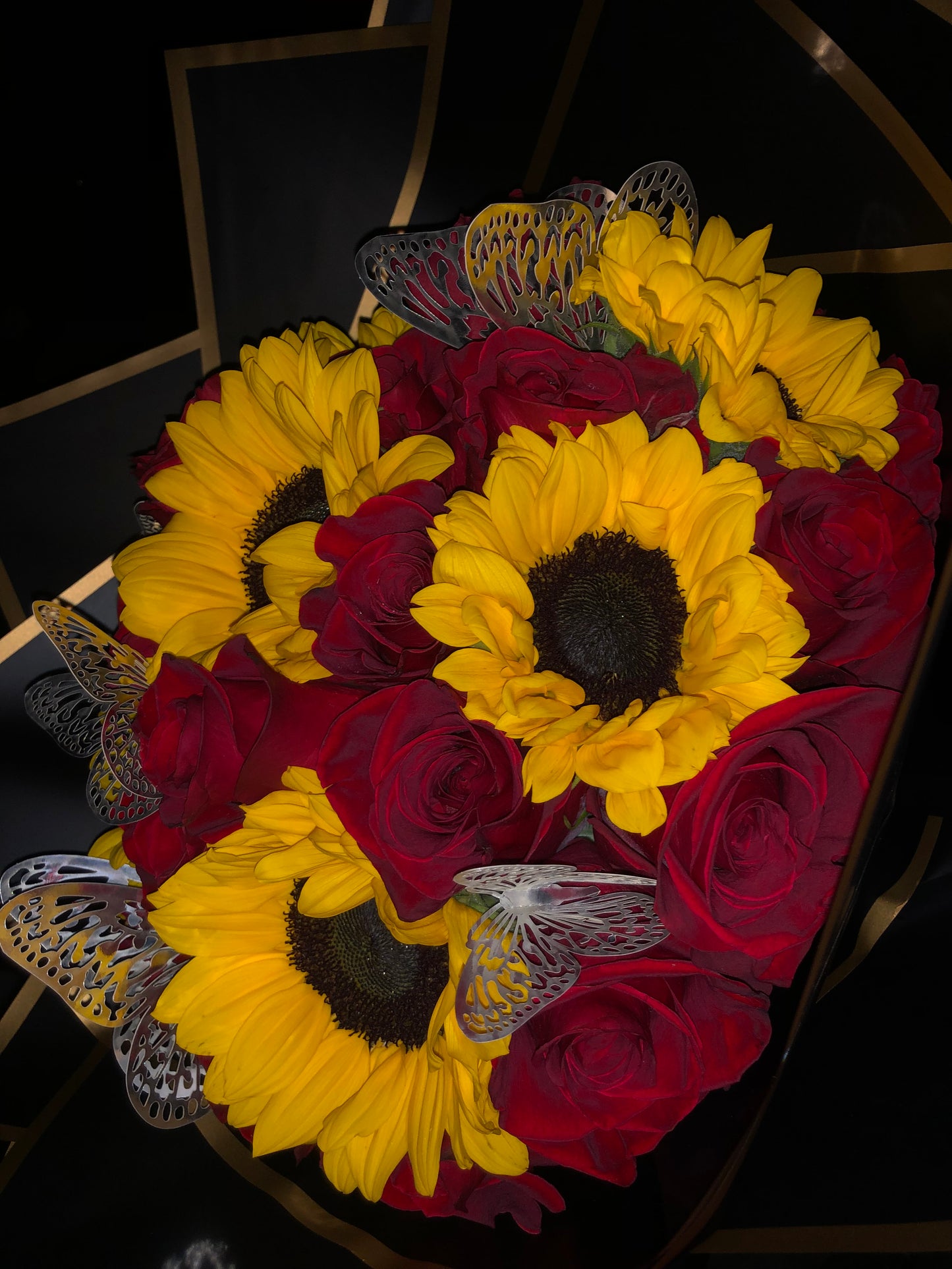 Roses and sunflowers