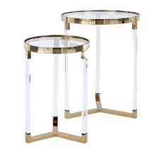 Gold and Acrylic End Tables