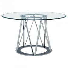 Silver Base and Glass Round Table