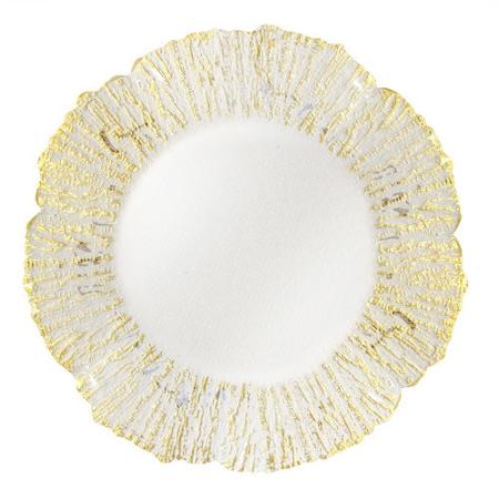 Gold Petal Glass Chargers