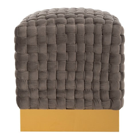 Grey Ravyn Velvet Pouf