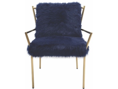 Navy Blue Fur Chair