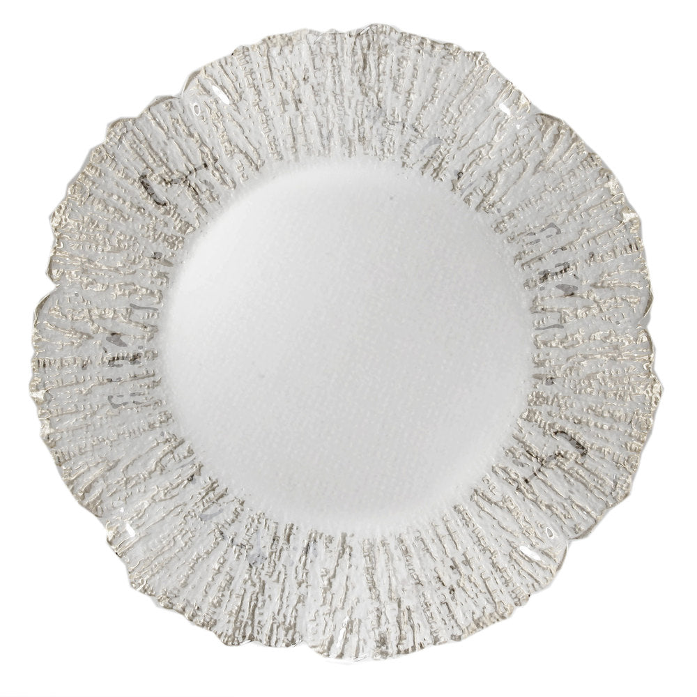 Silver Petal Glass Charger