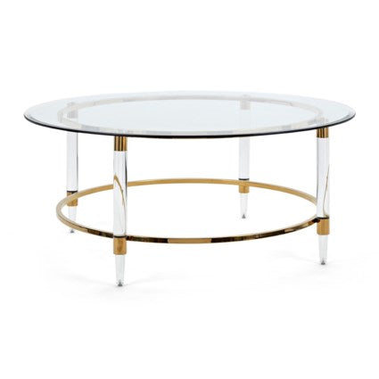 Acrylic and Gold Coffee Table