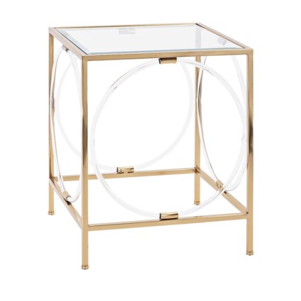 Gold and Acrylic End Table