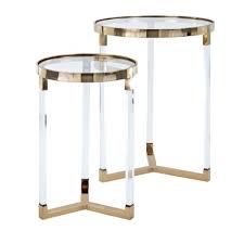 Gold and Acrylic End Tables