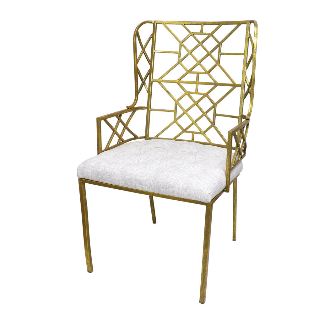 Gold Lattice Back Chair