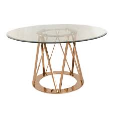 Gold Base and Glass Round Table