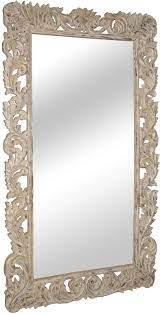 Sophia Carved White Mirror