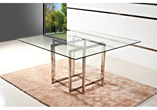 Gold Base and Glass Square Table
