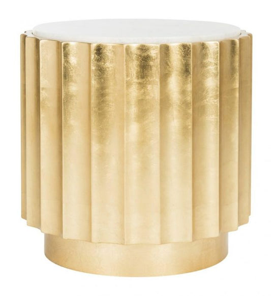 Gold and Marble Elodie End Table