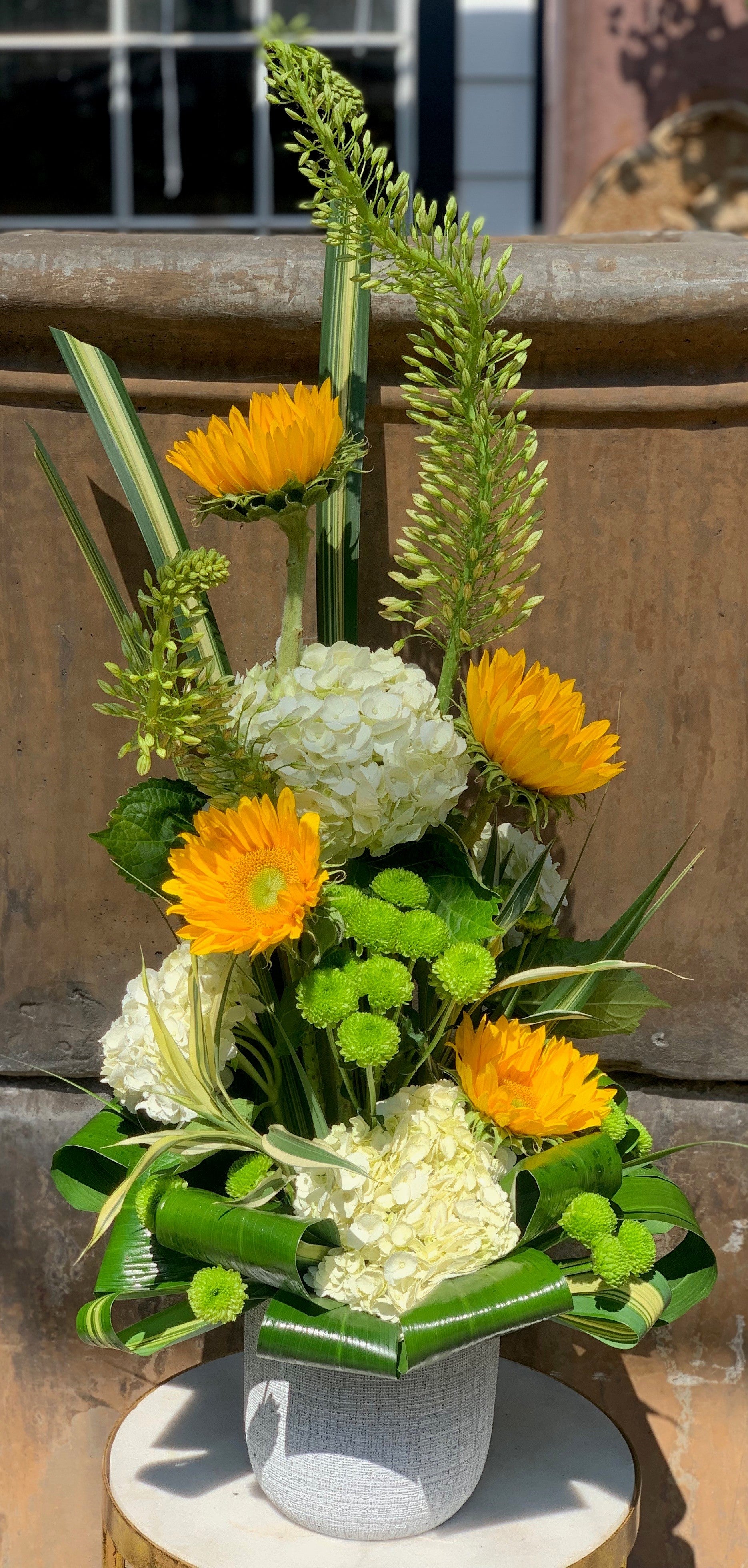 white-hydrangea-sunflowers-plants-n-petals-floral-arrangement